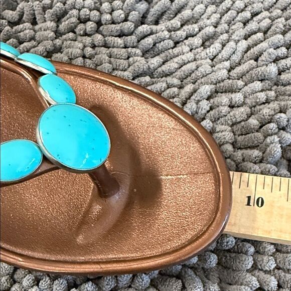 OKA b. Sandals in Brown with Blue Accents - Picture 5 of 9